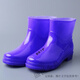 
35-41 size beef tendon sole high tube rain boots for women plus velvet warm and non-slip water shoes rubber shoes medium tube waterproof rain boots for rainy days high quality short tube purple velvet-free 40