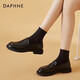 Daphne single shoes women's leather small leather shoes new versatile flat loafers one-leg women's shoes 422104579 black 38