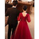 Seidler Burgundy Toast Wear Bridal 2025 New Wedding Appreciation Banquet Evening Dress Skirt Women's Large Size Temperament Summer Burgundy XL (Recommended 116-125 Jin Jin equals 0.5 kg)