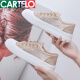 卡帝乐鳄鱼（CARTELO）2025年夏季新品网面网鞋夏款小白女鞋帆布鞋薄款百搭春秋透气板鞋 9902黑色 35
