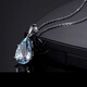 Nanzhi natural aquamarine pendant for women 925 silver platinum plated holder inlaid with blue crystal colorful treasure necklace pendant popular certificate
