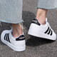 Adidas official ship store men's shoes, new summer three-stripe board shoes, leather sports shoes, wear-resistant casual shoes, men's 9195-white-mainly recommended style 41