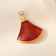 Mi Ling all-over 18k gold pendant red agate mother-of-pearl skirt small earrings earrings AU750 steel stamped ladies gift K gold color (diamond) red agate small skirt pendant