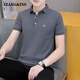 zzang&ins轻奢高端品牌短袖POLO衫男士夏季新款翻领休闲商务宽松 t恤衣服潮 681烟灰 XL （建议130-140斤）