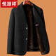 Hengyuanxiang Daddy Autumn and Winter Jacket más Traje de boda de mediana edad en terciopelo Men 50 años de edad de 60 años de edad 826 más algodón/negro y azul 165/s adecuado para 95 Jin [Jin iguala 0.5 kg] o menos