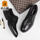
Old man's authentic versatile trendy men's shoes genuine leather soft sole breathable leather shoes men's fashionable men's casual leather shoes black HH9922 41 standard leather shoes size