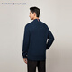 TOMMY HILFIGER Pure Wool Autumn and Winter Men's Business Casual Youth Baseball Collar Wool Sweater Knitted Cardigan Jacket Dark Blue DV6 S (Recommended 120-135Jin Jin equals 0.5kg)