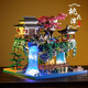 Compatible with Leg high building blocks Taohuatan Castle boys and girls assemble toys with high difficulty huge building series styling Taohuatan 9859 tablets / with lighting