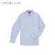 Tommy Hilfiger秋冬男装经典1985纯棉牛津纺小格纹商务休闲长袖衬衫外套 蓝白格纹0MT S （推荐：120-135斤）