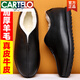 CARTELO old Beijing cloth shoes men cotton shoes for the elderly in winter plus velvet leather warm middle-aged and elderly old man dad leather shoes men's shoes M9765 [Black] thickened wool 43