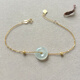 Caizhi 18k gold ice jade A goods safety buckle bracelet rose gold women's fine color gold beads hand ornaments gold inlaid jade gift simple gold beads style