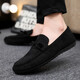 Xipai printemps et automne doudou chaussures masculin 2024 New Lazy Man's Lefu polyvalent chaussures décontractées chaussures toile de toile de grande taille pour hommes noirs (D753) 41