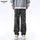 Homlean amouflage jeans jeans jeans Men's Awumn Loose American Mardy Brand Прямые повседневные длинные брюки HS42 Camouflage Black XL