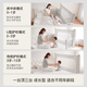 
RESFOR Crib Medium Bed Baby Bed Fence Portable Anti-pressure Bed Newborn Multifunctional Splicing Adult Bed Bed Mica Gray丨Midbed + Mosquito Net 1.5 meters (can be lifted)