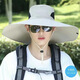 Manqi Meiya sun hat men's 15 large brim hat men's outdoor sun protection hat summer sun hat fishing hat for men [waterproof quick-drying fabric 15cm] black