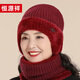 Hengyuanxiang Woolen Hat Women's Autumn and Winter Warmth Middle-aged and Elderly Wool Knitted Hat Thickened Birthday Gift for Mom and Grandma