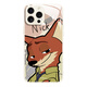 La nueva caja creativa de Judy Nick Apple de Disney, vidrio templado, cáscara dura, silicona, borde suave de Internet, celebridad loca Zootopia Cartoon de alta gama, una caja protectora de estilo de pareja adecuada [Glass Sand Pink] Judy-Bl673y iPhone16Plus