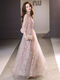 Lingka Qi Banquet Evening Dress Women's Evening Dress Women's Banquet Light Luxury Niche High-end High-end Pink Hosting Annual Meeting Vocal Art Pink Long XL