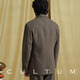 CULTUM wool tweed herringbone autumn and winter thickened wool suit suit men's casual retro suit jacket gray herringbone three-piece set S (52)
