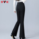 Yalu Down Pants Women's 2024 Winter New Style Outerwear Warm and Slim High Waist Straight Winter Thickened Stretch Flare Pants Black XL