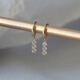 Beiyu white small C Korean imported gold 14K10K gold earrings sparkling with a string of small water drop pendants K gold earrings and earrings. The inner diameter of the earrings is 7.9mm. One pair