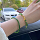 Only two pairs of natural Russian jasper bracelets, ice-transparent spinach green and field jade bracelets, jingle-shaped bamboo bracelets, niche temperament, bamboo bracelets