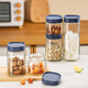 Green apple glass bottle sealed jar storage jar miscellaneous grains tea dried fruit snack bottle storage container tea jar small size 400ml