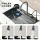 Jiumu Kitchen 304 stainless steel nano-handmade Raindance sink large single-slot thickened undercounter washbasin household dishwashing sink Package E-full set of accessories + Raindance waterfall faucet 600X460