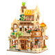 
Teddy Bear Roasting House Cafe Convenience Store Street View Building Block Assembly Toys Collection Gifts Coffee House 1381pcs+Gift Light String
