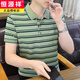 Hengyuanxiang T-shirt à manches courtes à manches courtes pour chemise pour hommes, collier de chemise Polo, chemise 2024 Nouvelle glace d'été Silk Casual Broidy Body White 5012 m 90 à 105 Jin [Jin est égal à 0,5 kg]