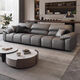 DUOFEI Kingdom Geothe Great Leather Sofa italien MINIMALISTIQUE MOWNIMAL MOWNI-PERSON PERSONNE DIRECT ROW APPARTEMENT 2025 NOUVEAU Meubles de salon Y728 Version de luxe de 3,2 mètres à rang direct direct [Modèle de latex] Emballage complet Couche de vache