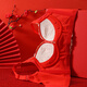 Catman Big Red Zodiac Year Unterwäsche Frauen kleine Brüste ohne Stahlringe Jahr der Schlange verheiratete Braut sexy BH Set 6624 Hongyun Geschenkbox Set 80B /36
