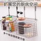 
Benbenge kitchen cabinet door hanging basket kitchen cabinet inner seasoning storage basket bed bathroom storage rack dormitory bedside bed without hole punching 7027A# small black 1