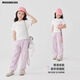 moonkids girls ice silk scimitar wide-leg pants summer 2025 new children's cool casual pants big children's summer mosquito-proof pants [15251 purple + 15261 light khaki] 160 cm