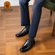 LAORENTOU leather shoes men's business formal men's shoes soft leather soft sole casual shoes middle-aged dad shoes LA103 black 41