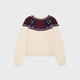 Celine Damen Off-White/Marine Blue/Red Wool Sweater 2A51Z718R.01NZ XS