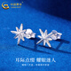 China Gold (CHINA GOLD) PT950 platinum star earrings for women, high-end star shining earrings, light luxury niche birthday gift for girlfriend, platinum star earrings, one pair, about 1.7g, brand gift box