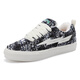 LIGHTNING X STORM Picasso paintings co-branded Xiaoxiang style casual lightning bread shoes couple canvas sports board shoes men and women D6227 dark cloud black 41