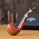 沙芬（SAVINELLI）意大利经典牛头犬石楠木旱烟斗P427帕洛玛过滤嘴进口手工烟斗男士 【677型 厚斗壁弯斗 大号】