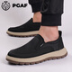 PGAF cloth shoes men's 2025 summer new style breathable and odor-proof mesh splicing casual one-foot pedal lightweight soft sole canvas shoes men's black card 41