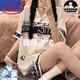 浪莎（LangSha）2025感桑蚕丝睡衣女短袖夏季仿真丝可外穿懒惰风家居服套装 冰丝5009 M (80-100斤)