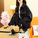
AEMAPE black denim jacket for women spring and autumn versatile top 2025 new autumn clothes for women denim jacket loose denim clothes 9926# picture black S suggested 80--95Jin [Jin equals 0.5 kg]