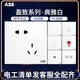 ABB Yingzhi series elegant white switch socket one open double three holes 16A five holes USB household 86 type panel oblique five holes CA205