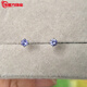 Guanpu Pavilion Fat Donglai's same style tanzanite earrings 3mm mini natural silver earrings are fashionable and versatile as a gift for your girlfriend, purple single
