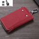 Kangaroo retro top layer cowhide key bag multifunctional men's large capacity soft cowhide card bag coupon wallet key bag coffee color
