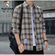 Specht (Tucano) Hemd Herren 2025 Plaid Casual Frühling und Herbst Langarmed Hemd Top Retro Loose Summer Vielseitige Jacke K12108 Weiß 145-160jin [Jin gleich 0,5 kg] 2xl