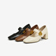 
Best 25 spring retro Mary Jane shoes thick heel square toe women's singles M1509AQ5 beige 35