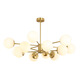 Grand View Garden Wohnzimmer Kronleuchter moderne einfache leichte luxuriöse Schlafzimmer Esszimmer Lampe Full Kupfer American Magic Bean Molekül Nordisches Wohnzimmer Hauptlicht 9902-15 Kopf-drei Farben 75W-Vollfrequenz-Spektrum