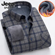 
JEEP SPIRIT Jeep Autumn and Winter Men's Fleece Thickened Warm Shirt Middle-aged and Elderly Casual Fashion Daddy's Clothing Plaid Shirt Jacket 9902 4XL