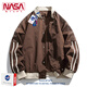 NASA ABOUT官方联名休闲夹克男款春秋季新款美式棒球服痞帅情侣款外套 N250JK838枣红 S 建议体重95-120斤